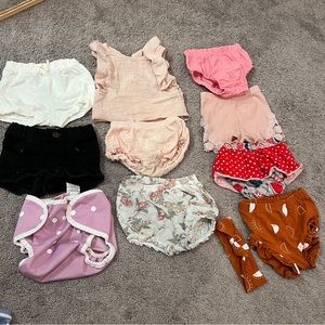 10 pc shorts headband pants baby girl shirt top
